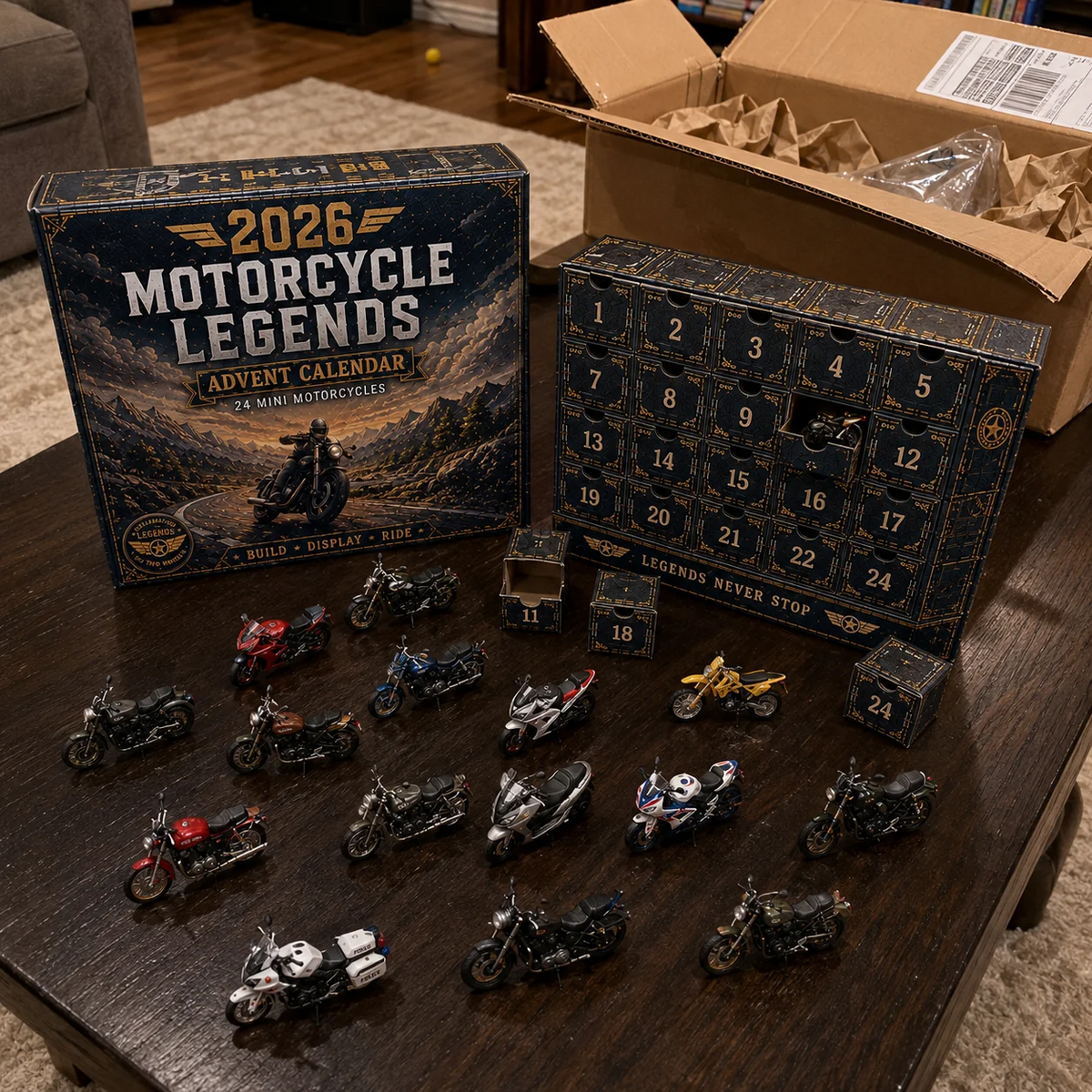 2026 Motorcycle Legends Advent Calendar – 24 Mini Motorcycles for Every Rider & Collector
