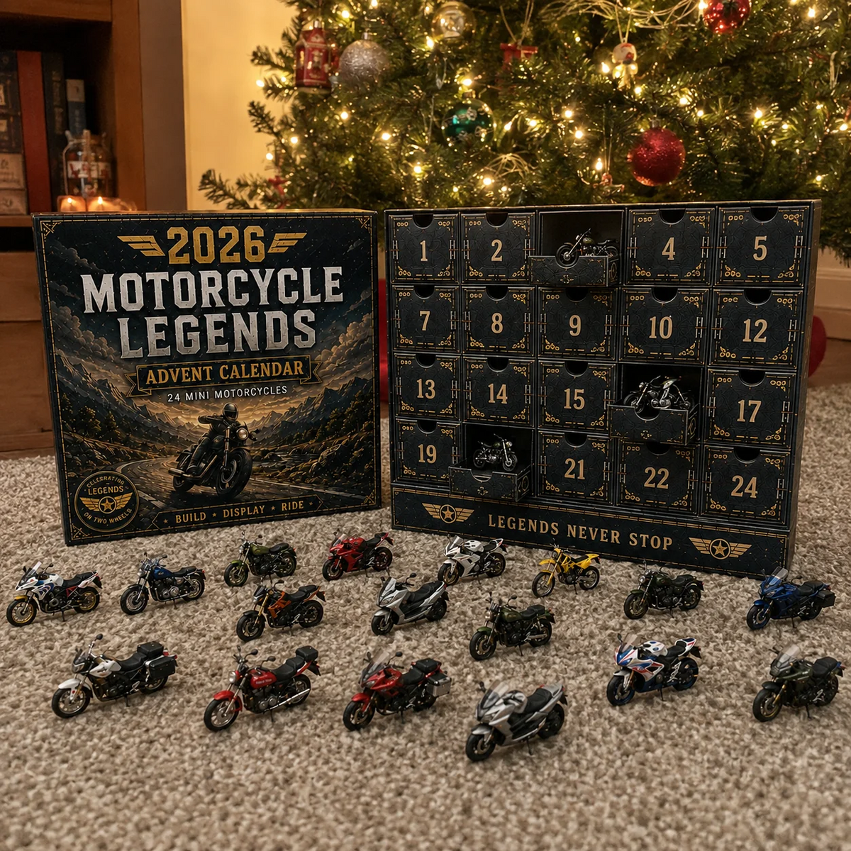 2026 Motorcycle Legends Advent Calendar – 24 Mini Motorcycles for Every Rider & Collector