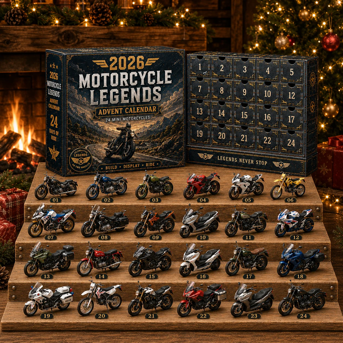 2026 Motorcycle Legends Advent Calendar – 24 Mini Motorcycles for Every Rider & Collector